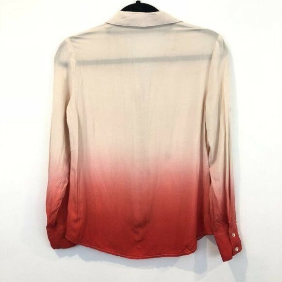 YA Los Angeles Ombre Button-Up Collared Shirt Pocket Roll Tab Sleeves Size S - Picture 2 of 8